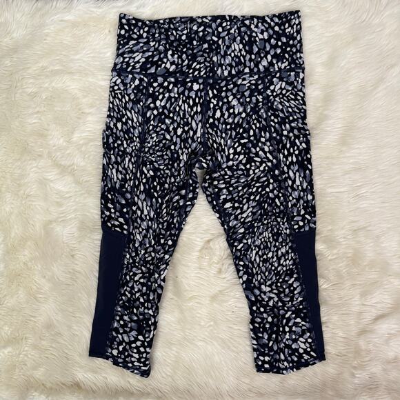 Athleta Spotty Up for Anything Crop High Rise Tight Leggings Navy Size S - Picture 9 of 10